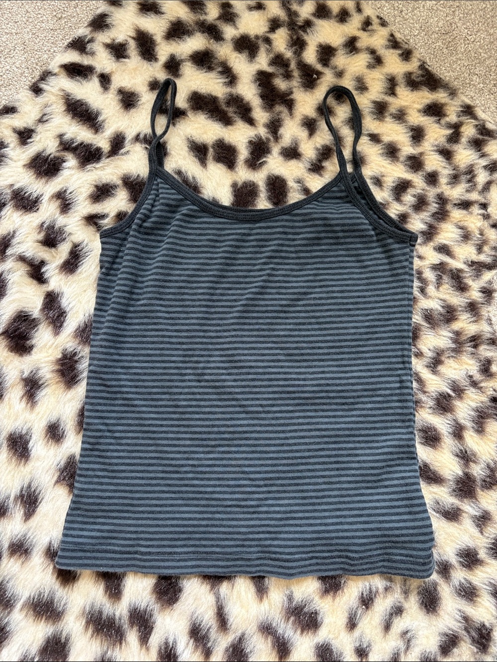 Brandy Melville Black & Gray Striped Spaghetti Strap Camisole